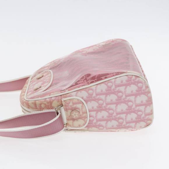 Christian Dior Trotter Canvas Shoulder Bag Clear Pink Silver Auth ki5020 - Picture 4 of 16